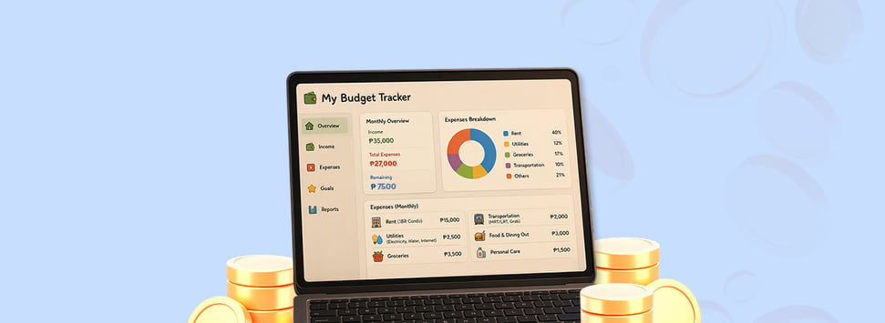 Illustration of a budget plan and a budget tracker