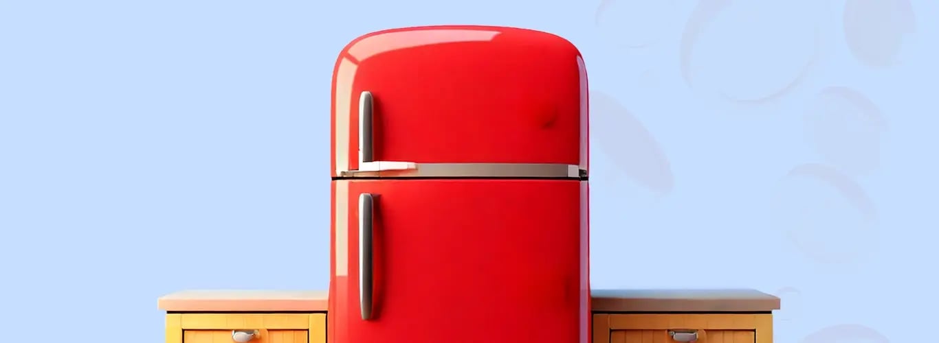 Illustration of a refrigerator and pantry