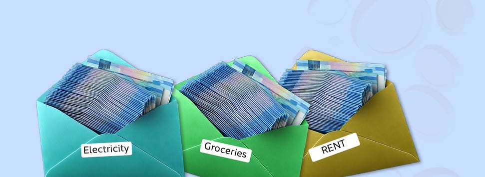 Illustration of the cash envelope budget method.